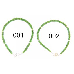 Bratara Diopsid Natural Disc Fatetat 1,5-2,5 x 3-4 mm - Diametru 56 mm - Accesorii Gold Filled