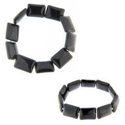 Bratara Onix Negru Natural Dreptunghi 18x13 mm - Accesorii Argint 925