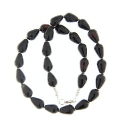 Colier onix Negru Natural Picatura Fatetata 13x10 mm - Accesorii Argint 925