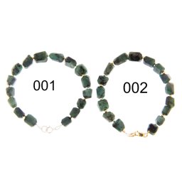 Bratara Smarald Natural Diametru 55 mm - Neregulat Fatetat 7-12 x 5-7 mm - Accesorii Argint 925 - Gold Filled - 1 Buc