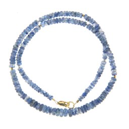 Colier din Kyanit Albastru Disc Fatetat 2-3 x 3-6 mm - Accesorii Gold Filled - Argint 925