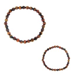 Bratara Ochi de Tigru Rosu Natural Diametru 58 mm, Rotund Fatetat - 6x6 mm