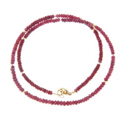 Colier Rubin African Natural Disc 1-2 x 2,8-3,4 mm - Accesorii Argint 925 - Gold Filled