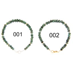 Bratara Smarald Natural Disc 3-5 x 4-7 mm - Diametru 54 mm - Accesorii Argint 925 - Gold Filled - 1 Buc