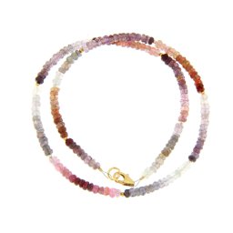 Colier Spinel Burma Natural Disc Fatetat 2-3 x 4 mm - Accesorii Gold Filled - Argint 925