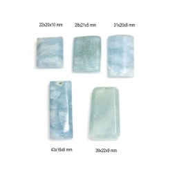 Pandantiv din Acavamarin Natural Dreptunghi cu Gaura - 22-43 x 16-22 x 5-10 mm - 1 Buc