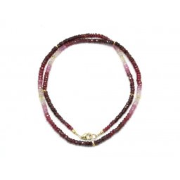 Colier Rubin Cu Safir Disc Fatetat - 1,3-2,5 x 3-4 mm - Accesorii Gold Filled