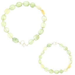 Bratara din Prehnit Natural Oval Fatetat 8-9 x 7-9 mm - Diametru 52 mm - Accesorii Argint 925