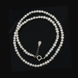 Colier din Perle de Cultura Alba Bob de Orez 3-3,5 x 3-4 mm - Accesorii Argint 925