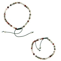 Bratara Jasp Sangele Dragonului Natural Margele Rotunde 4x4 mm - Accesori de Argint 925 - 1 Buc