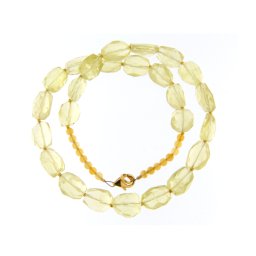 Colier din Cuart Lemon Natural Neregulat Fatetat - 12-16 x 10-12 mm - Accesorii Gold Filled - 1 Buc