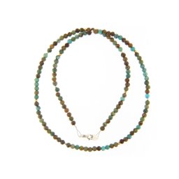 Colier din Turcoaz de Arizona Natural Rondel Fatetat - 2-5 x 3 mm - Accesorii Argint 925 - GF