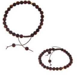 Bratara Ochi de Tigru Rosu Mat - Margele Rotunde 6-6,5 mm - Accesorii de Gold Filled - 1 Buc
