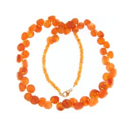 Colier din Carneol Natural Onion Fatetate - 5-7 x 7-10 mm - Accesorii Gold Filled