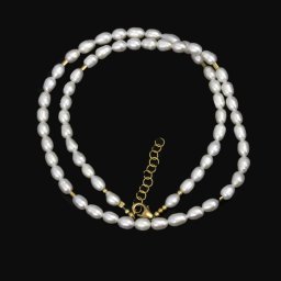 Colier din Perle de Cultura Alba Bob de Orez 5-6 x 4 mm - Accesorii Gold Filled