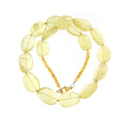 Colier din Cuart Lemon Natural Neregulat Fatetat - 17-22 x 14-17 mm - Accesorii Gold Filled - 1 Buc