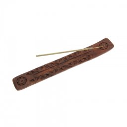 Suport betisoare parfumate lemn de susan - Flori sculptate - 26x3.5cm