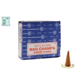 Conuri Parfumate Satya Sai Baba Nag Champa - Parfumul Devotiunii Divine - Dhoop Cones - 1 Set