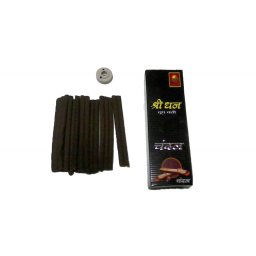Betisoare Rulat Dhoop Parfumate Shree Dhan Chandan cu Suport - 50 g - Aroma Bogatiei Sacre - 1 Set