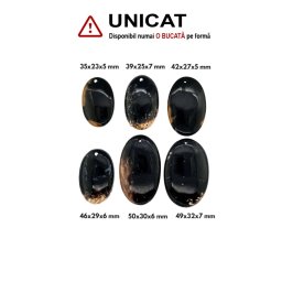 Pandantiv din Lemn Fosil Oval cu Gaura - 35-50 x 23-32 x 5-8 mm