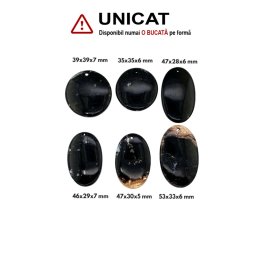 Pandantiv din Lemn Fosil Oval - Disc cu Gaura - 35-53 x 28-33 x 5-7 mm