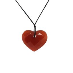 Pandantiv din Carneol Inima - 29 x 35 x 13 mm - 1 Buc