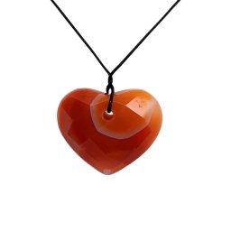 Pandantiv din Agata Inima - 30 x 35 x 13 mm - 1 Buc