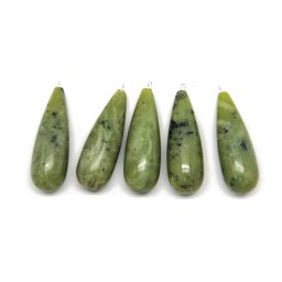 Pandantiv Jad in Forma de Picatura Agatator Argint 925 - 42-43 x 14 mm - 1 Buc