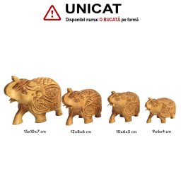 Elefanti - Figurine din Lemn - 9-15 x 6-10 x 4-7 cm - 1 Buc