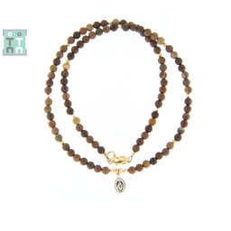 Colier Jasp Natural Rotund 4x4 mm - Accesorii de Argint 925 - Gold Filled