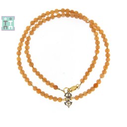 Colier Aventurin Portocaliu Natural Rotund 4-4,9 mm - Accesorii de Argint 925 - Gold Filled