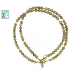 Colier Jasp Sunset Natural Rotund 4x4 mm - Accesorii de Argint 925 - Gold Filled