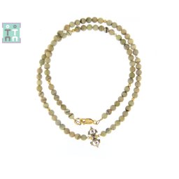 Colier Jasp Sunset Natural Rotund 4x4 mm - Accesorii de Argint 925 - Gold Filled