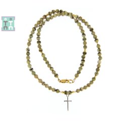 Colier Jasp Sunset Natural Rotund 4x4 mm - Accesorii de Argint 925 - Gold Filled