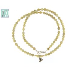 Colier Jasp Sunset Natural Rotund 4x4 mm - Accesorii de Argint 925 - Gold Filled