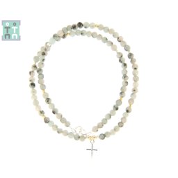 Colier Jasp Kiwi Natural Rotund 4-4,9 mm - Accesorii de Argint 925 - Gold Filled