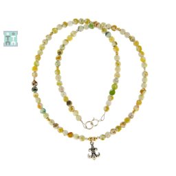 Colier Agata Natural Rotund Fatetat 4x4 mm - Accesorii de Argint 925 - Gold Filled