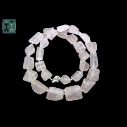 Colier Cuart Roz Natural Neregulat Fatetat 12-22 x 9-16 mm - Accesorii de Argint 925 - 1 Buc