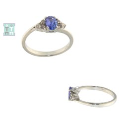 Inele din Argint 925 - Tanzanit - Diametru 18 mm - Oval Fatetat - 6x21x23 mm