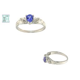 Inele din Argint 925 - Tanzanit - Diametru 18 mm - Picatura Fatetat - 7x21x22 mm