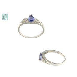 Inele din Argint 925 - Tanzanit - Diametru 18 mm - Picatura Fatetat - 7x21x23 mm