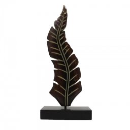 Decor Frunza din Lemn - 33x14 cm