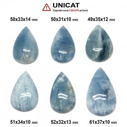 Pandantiv Acvamarin in Forma de Picatura - 49-61 x 31-37 x 10-14 mm
