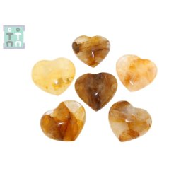 Inima din Cuart cu Limonit Minerala Naturala - 35-40 x 41-47 x 15-20 mm - 1 Buc