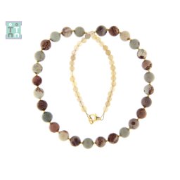 Colier din Jasp Peisaj Rotund 8x8 mm - Accesorii Gold Filled