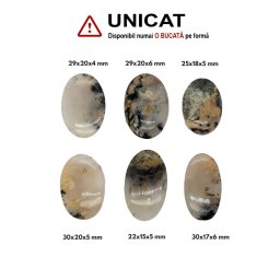 Cabochon din Agata Dendritrica de Forma Oval - 22-30 x 15-20 x 4-6 mm
