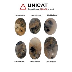 Cabochon din Agata Dendritrica de Forma Oval - 28-39 x 20-24 x 5-6 mm
