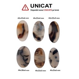 Cabochon din Agata Montana de Forme Oval - 41-44 x 21-28 x 4-6 mm