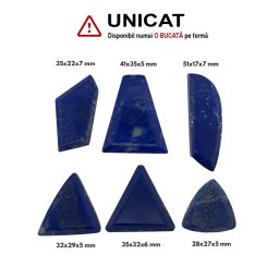 Cabochon din Lapis Lazuli de Forme Neregulate - Dreptunghi Fatetate - 28-41 x 17-35 x 5-7 mm