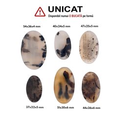 Cabochon din Agata Montana de Forme Ovala - 37-54 x 22-36 x 4-6 mm